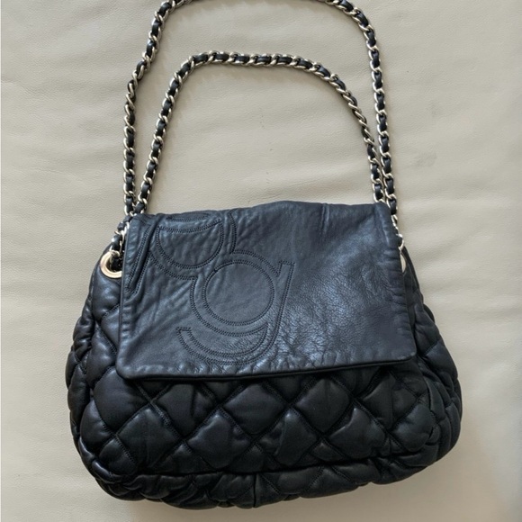 Purificacion Garcia Black Quilted Leather Shoulder Bag - Picture 1 of 8